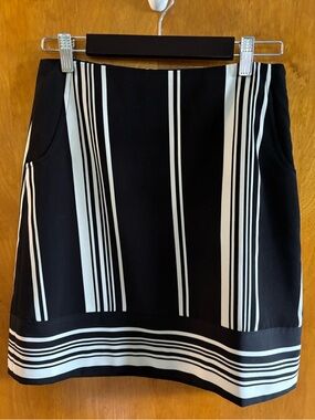 The Limited Black and White Vertical Stripe Mini Skirt